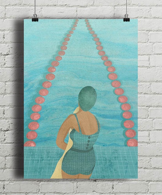 plakaty Na basenie - plakat autorski