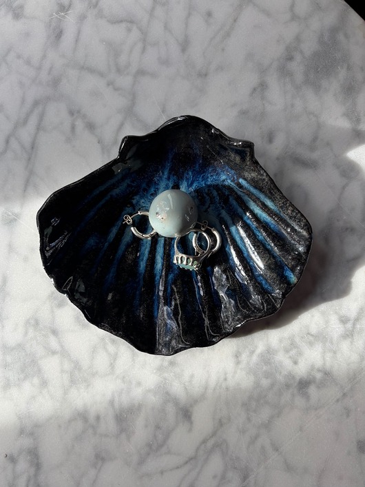 pojemniki na biżuterię Podstawka na Biżuterię Palo Santo Ceramiczna Muszelka Midnight Ocean