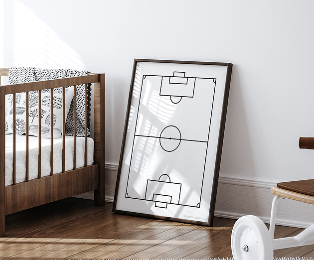 obrazy i plakaty do pokoju dziecięcego Plakat dla dzieci White Soccer Field