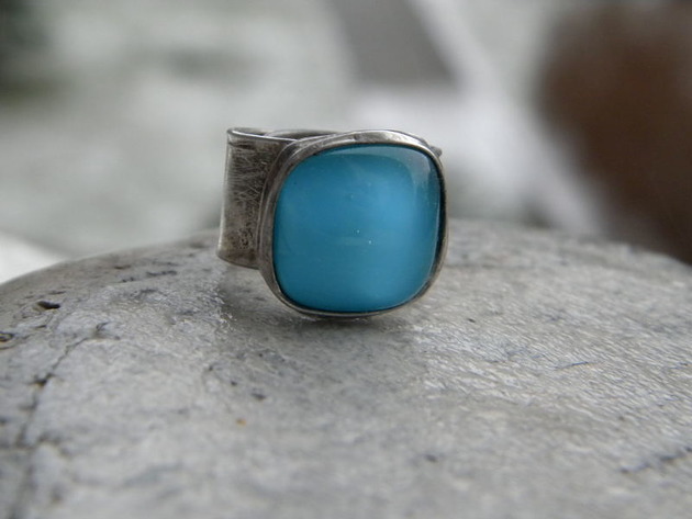 pierścionki srebrne Roman Ancient Ring ;) świetlisty błękit
