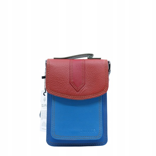 torby na ramię Torebka na telefon skórzana damska listonoszka z rączka i szlufką OLIVKA