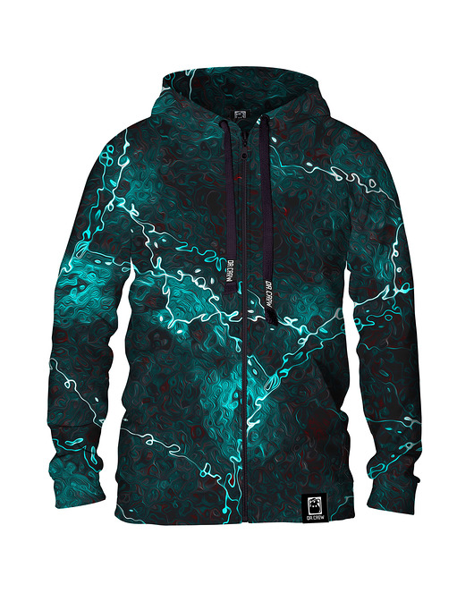bluza z kapturem damska Damska Bluza Expres Zamek DR.CROW Marble Turquoise