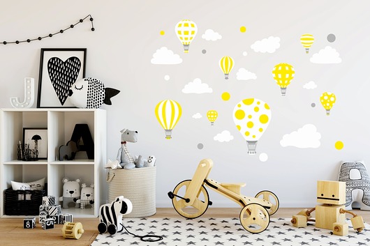 Naklejka ścienna dla dzieci balon balony chmury madras24