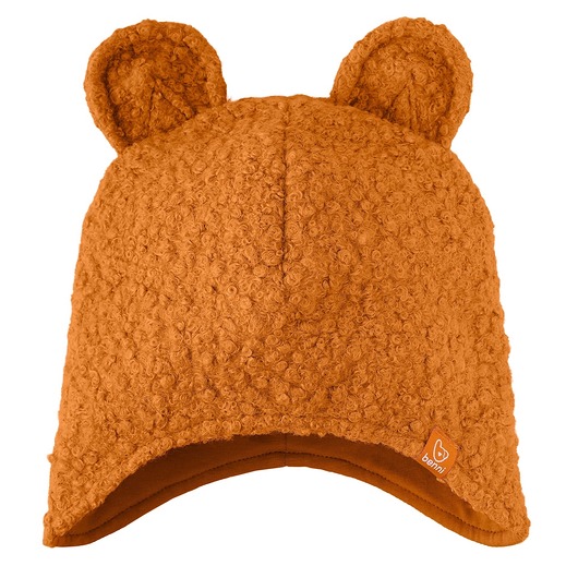 czapki dziecięce Czapka zimowa Boucle z uszami misia  brązowa