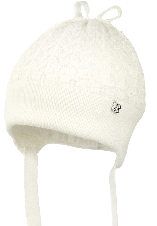 czapki dziecięce Dziewczęca czapka na zimę ADALINA ekri