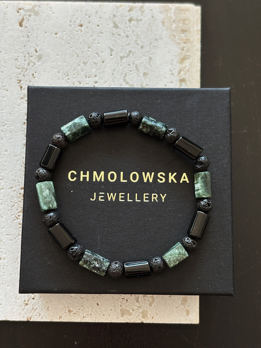 biżuteria męska Bransoletka Męska Serafnit i Turmalin
