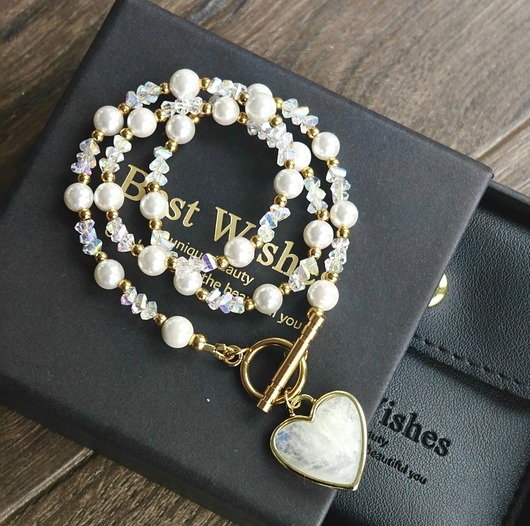 Biżuteria ślubna Naszyjnik z pereł i kryształów