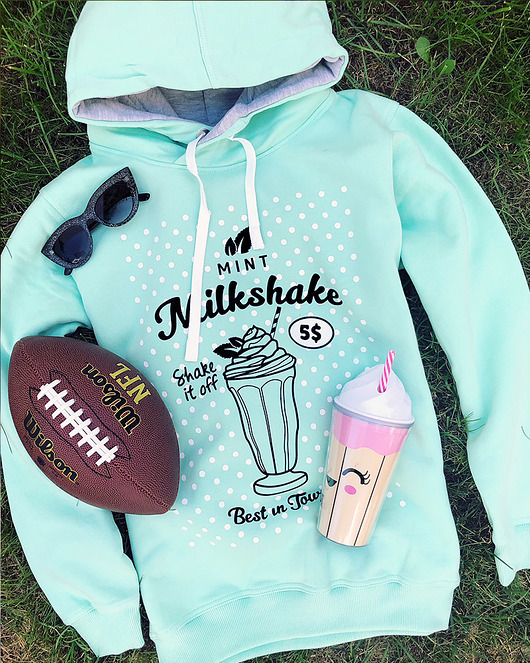 bluza z kapturem damska Bluza miętowa Mint Milkshake