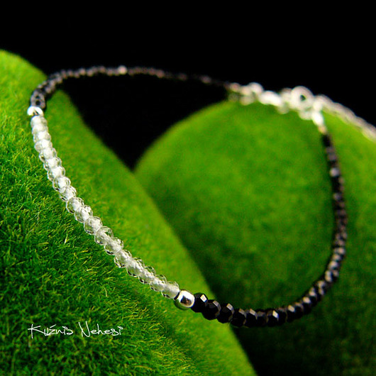 bransoletki z kamieni naturalnych Bransoleta - Spinel - Topaz - Srebro