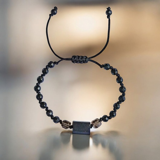 bransoletki z kamieni naturalnych OCHRONNA bransoletka - czarny turmalin, kwarc dymny, onyks mat