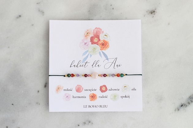 bransoletki na sznurku Bukiet dla Ukochanej na Walentynki! Bransoletka z życzeniami