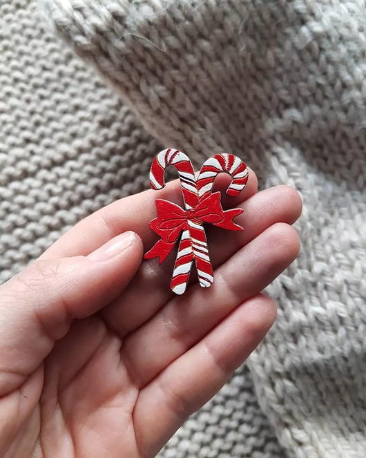 broszki PIN laski cukrowe