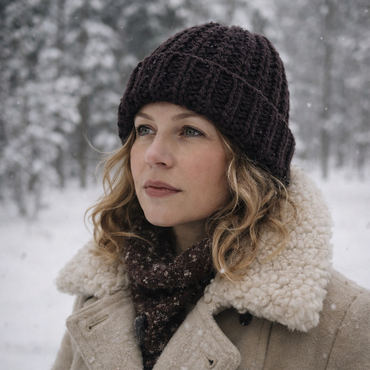 czapki damskie Czapka wełniana brązowa