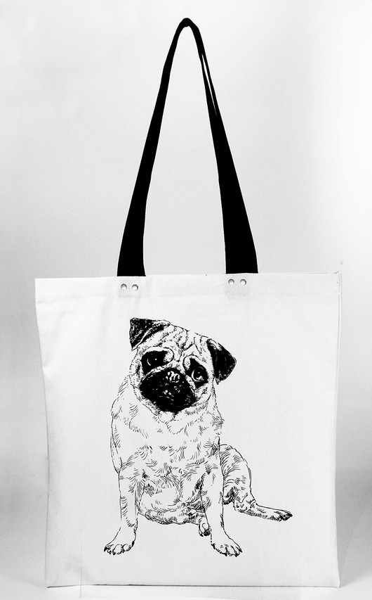 Mops - torba z grubej bawełny Wild Dot