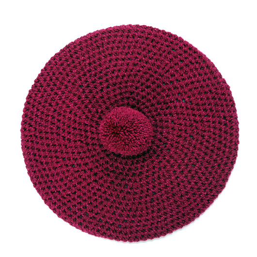 czapki damskie Unikatowy beret z pomponem