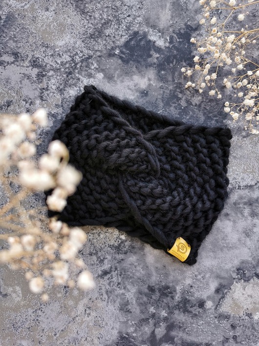 opaski do włosów WOOLY opaska twist czarna