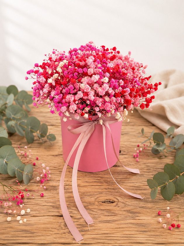 dodatki - różne Flowerbox z gipsówki stabilizowanej mix