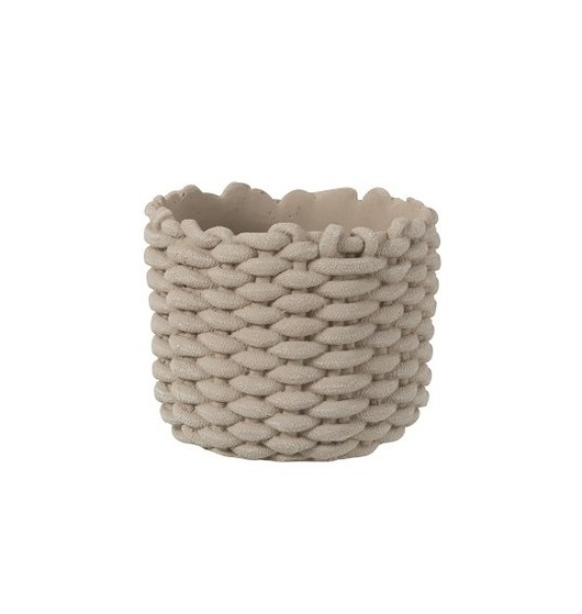 doniczki Osłonka, doniczka Rope 20x17cm betonowa, szara