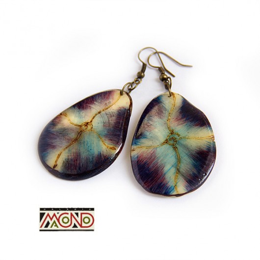 Kolczyki z kolumbijskiej palmy tagua (K32) Galeria Macondo