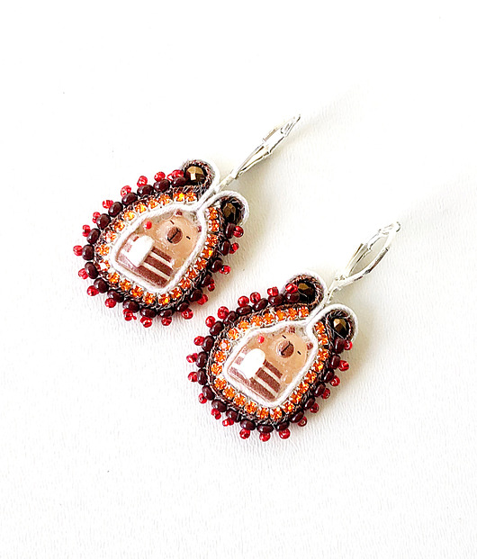 kolczyki soutache Sutaszowe dziecięce kolczyki CAPIBARA