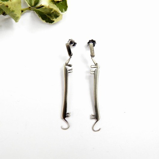 kolczyki srebrne Kolczyki srebrne- Jamniki szare