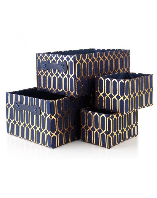 Kosz Z Tkaniny 4 Szt. GOLDIE Navy MIA home