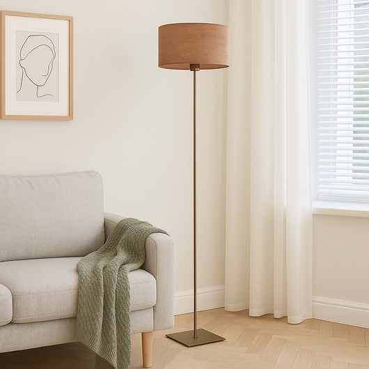 lampy podłogowe Lampa stojąca metalowa z abażurem walec 30 cm MEKSYK ECO