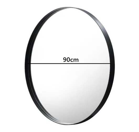 Lustro okrągłe Ruota czarna metalowa rama 90cm Home Design