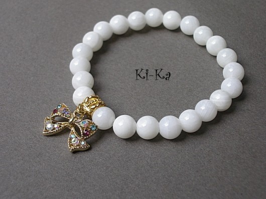 White bow -  bransoletka KiKa pracownia