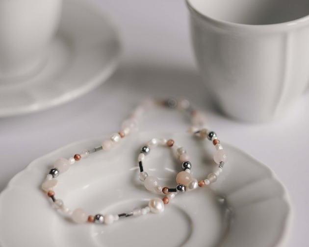 chokery Naszyjnik koralikowy "Babyccino"
