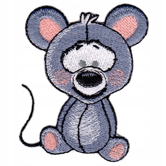 naszywki na ubrania Naszywka naprasowanka MYSZKA termo haft dla dzieci 5,5x7cm