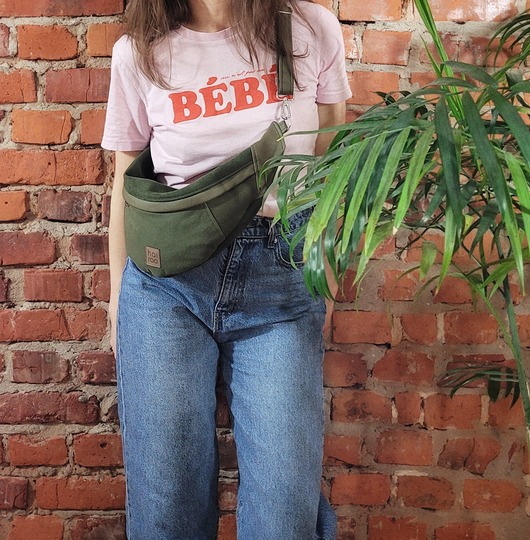 saszetka nerka Nerka "Haru" zielona  ekoskóra mix vegan