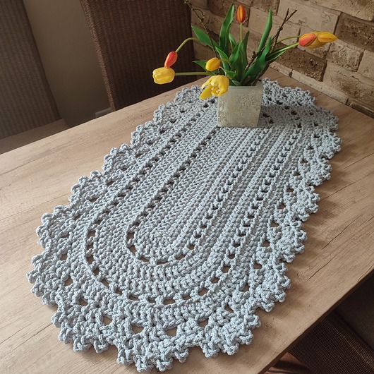 obrusy i serwetki Bieżnik szydełkowy ze sznurka 50cmx100cm