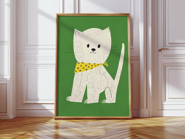 plakaty Plakat Biały kot