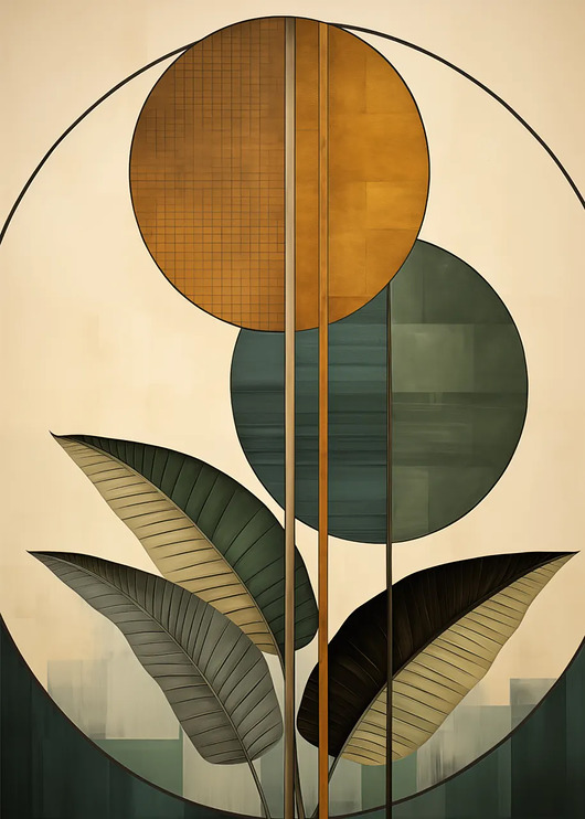 plakaty Plakat do salonu pt. Zielnik art deco V