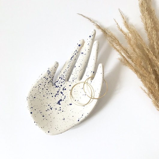 Ceramiczna Dłoń Niebieskie Ciapki Maison Fragile