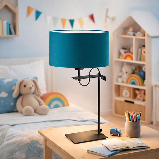 lampy do pokoju dziecka Duża lampka biurkowa do pokoju dziecka ALASKA KIDS z abażurem