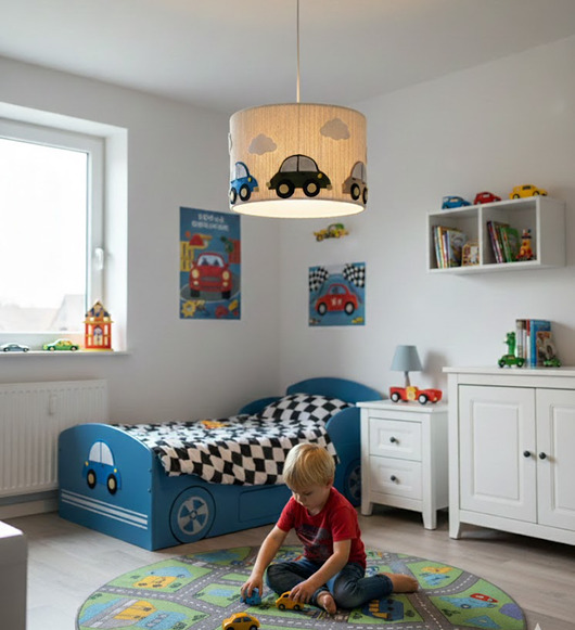 lampy do pokoju dziecka Lampa do pokoju chłopca - autka
