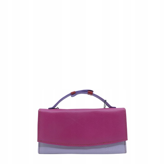 portfele damskie Portfel damski skórzany ze skrawków rączka dużo przegródek eko OLIVKA