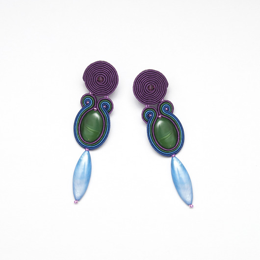 kolczyki soutache Kolczyki longi - tropikalne