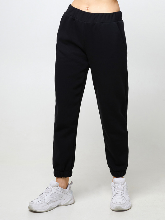 spodnie dresowe damskie Bawełniane spodnie premium - czarne