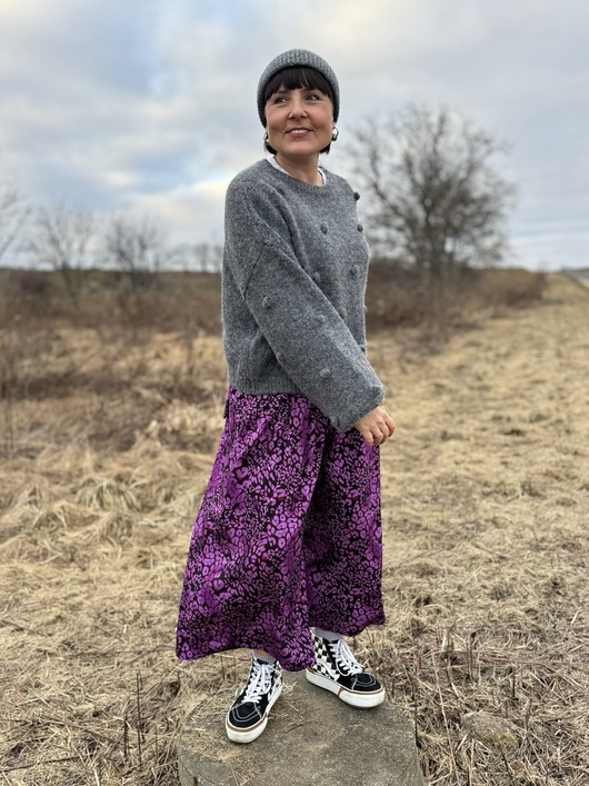 spodnie materiałowe damskie Wiskozowe kuloty w cętki