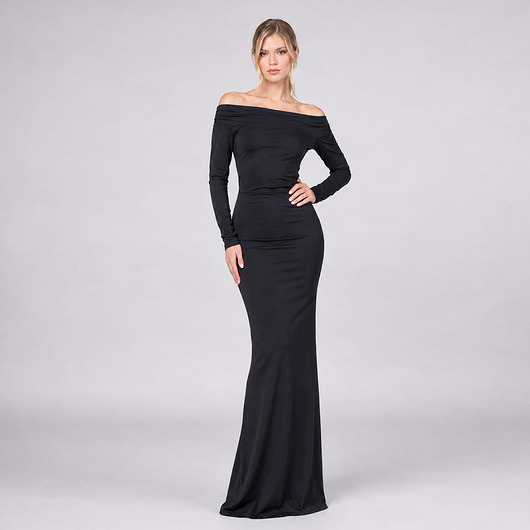 sukienki maxi damskie Czarna suknia maxi - Julia