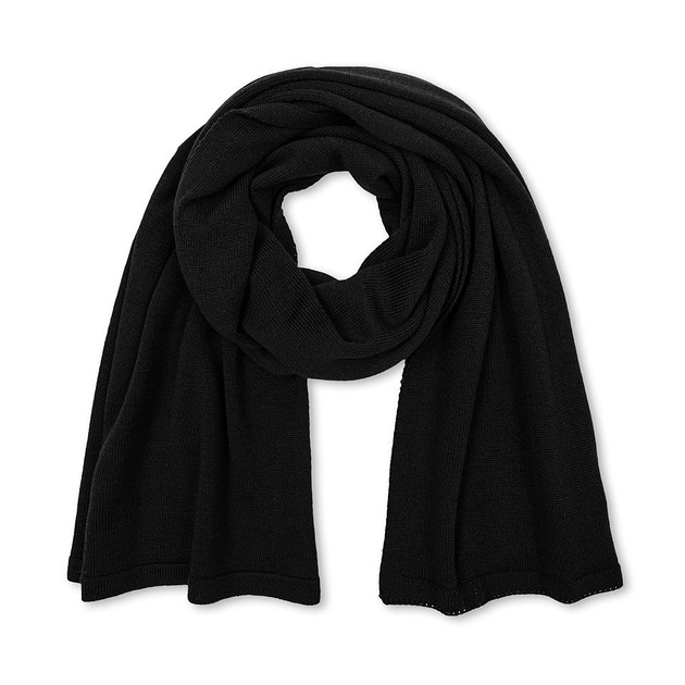 szale damskie Wełniany Zimowy SZAL 100% wełny merino unisex czarny