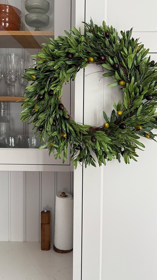 wianki wielkanocne SZTUCZNY Wianek WIOSENNY na drzwi - OLIVES - ok.50cm