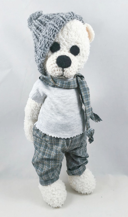 misie i maskotki GRZEŚ - szydełkowy miś, personalizacja