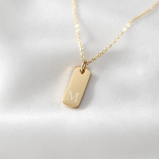 złote naszyjniki Naszyjnik Tag z Literką, Personalizowany Inicjał