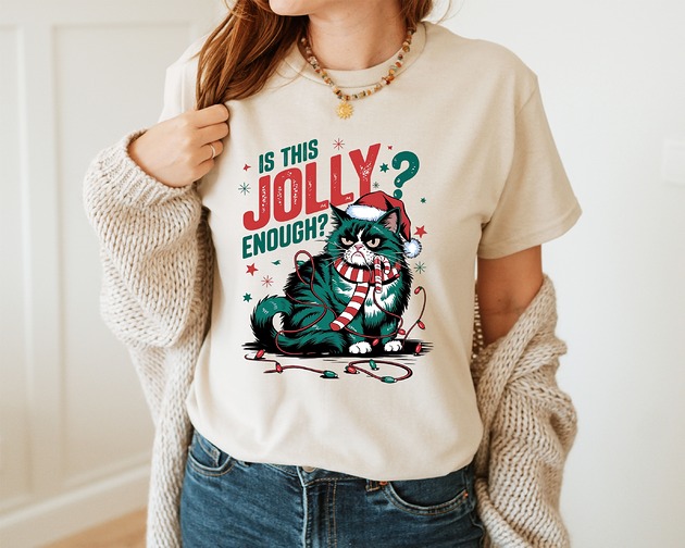 t-shirt damskie Koszulka  z nadrukiem  Is this jolly enough?