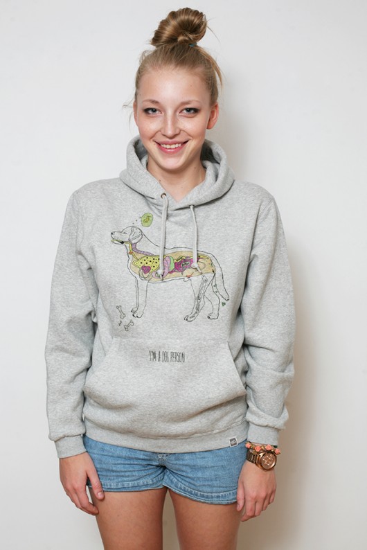 bluza z kapturem I'm a dog person SzaraBluza
