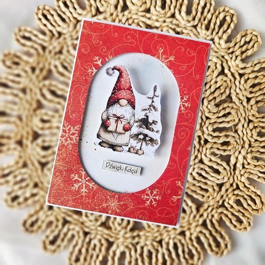 kartki świąteczne Kartka bożonarodzeniowa z gnomami na sprężynie